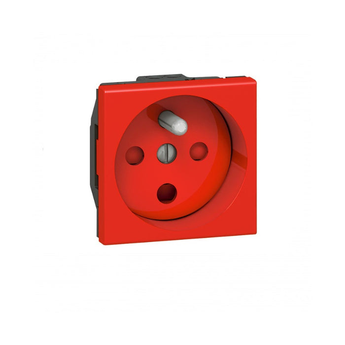 FRENCH CONTACT WITH TAMPER PROTECTION 2P+16A MOSAIC LEGRAND - RED