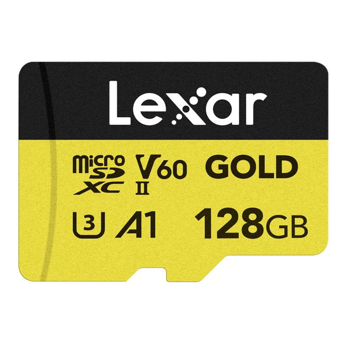 MEMORY CARD GOLD micro SDXC 128GB 280/100MB/s UHS-II,A1,V60,U3 LEXAR