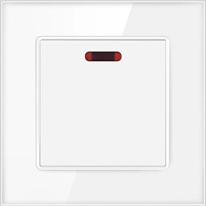 BOILER SWITCH 45A WHITE GLASS FRAME LUXON