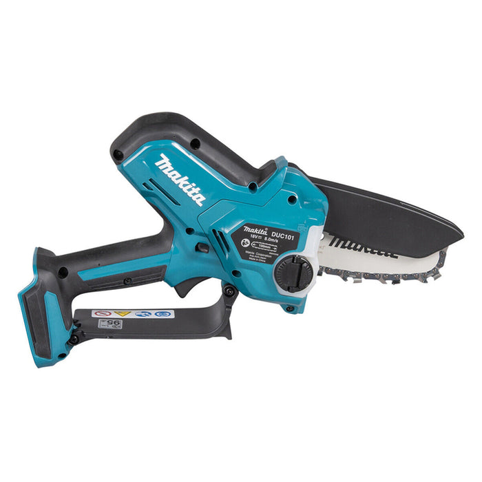 BATTERY BRUSHLESS MINI CHAIN SAW MAKITA DUC101Z 18 V, BAR LENGTH 10.00 cm, WITHOUT BATTERY AND CHARGER, BAR LENGTH 10.00 cm