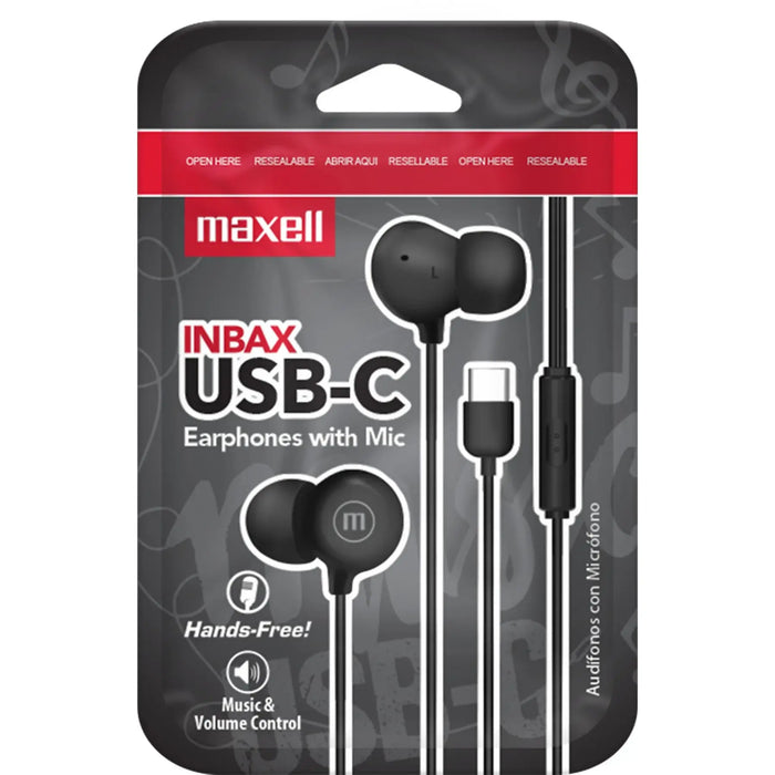 Headphone plugs with microphone MAXELL IN-BAX, USB-C