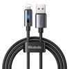 Mcdodo CA-5660 USB-A to Lightning cable with flashing light 1.2m (black)