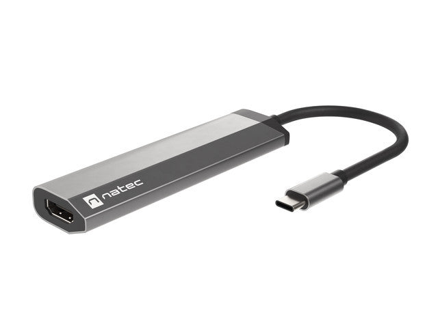 Natec Fowler Multiport Adapter 4 in 1, 2xUSB 3.0 HUB, HDMI 4K, USB-C PD, Slim