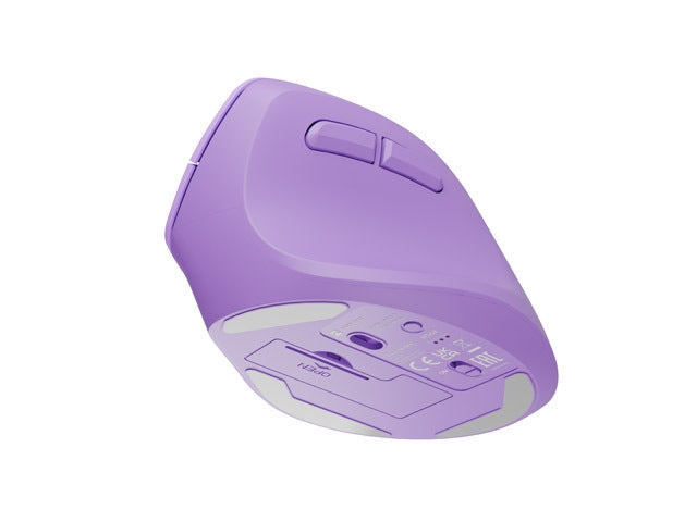 Natec Vertical Mouse Crake 2 Wireless, 2400DPI Bluetooth 5.2 + 2.4 GHz Pure Lavender