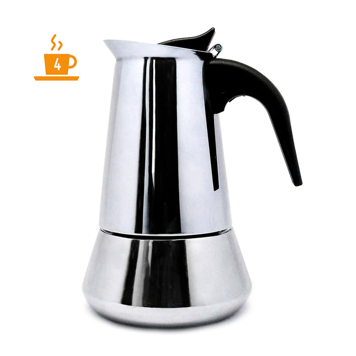 STEEL COFFEE MAKER FOR 4 COFFEE NERTHUS