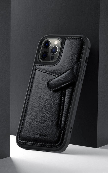 Nillkin Aoge Leather Case Flexible Armored Genuine Leather Case with Pocket for iPhone 12 Mini Black