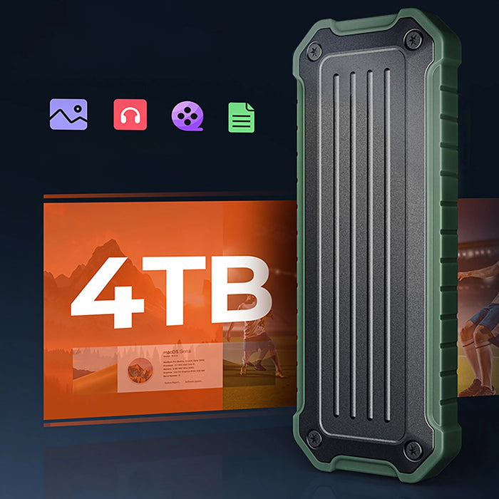 Orico OTPX-G2 M.2 NVMe/SATA SSD USB-C 3.2 tactical reinforced drive bay - gray-green