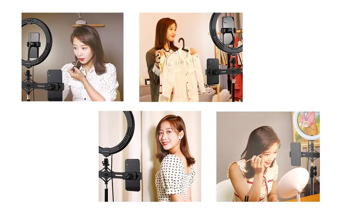 Tripod Mount Puluz with 26cm LED Ring Vlogging 1,1m PKT3070B