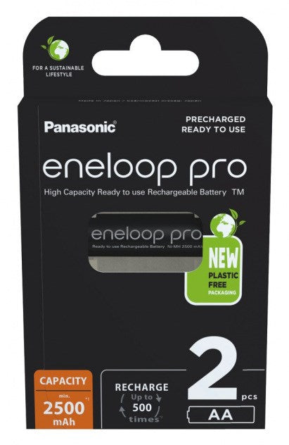 Rechargeable batteries PANASONIC ENELOOP PRO AA 2500 mAh 2 szt (BK-3HCDE/2CP)