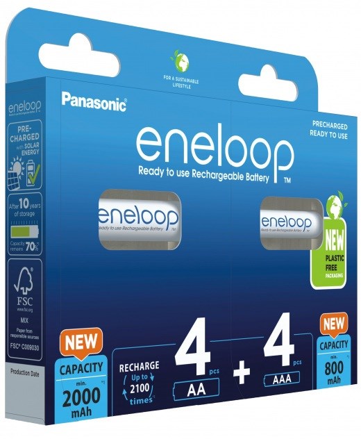 Rechargeable batteries PANASONIC ENELOOP 4x AA 2000 mAh + 4x AAA 800 mAh 8 szt (BK-3MCDE+4MCDE/8CP)
