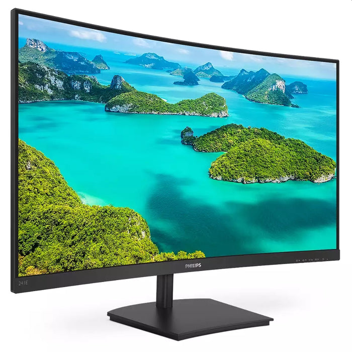 Philips 241E1SCA, 23.6" Curved 1500R VA WLED, 1920x1080@75Hz, 4ms GTG, 250cd/m2, 3000:1, Mega Infinity DCR, FreeSync/Adaptive Sync, FlickerFree, Low Blue Mode, 3Wx2, Tilt, D-SUB, HDMI