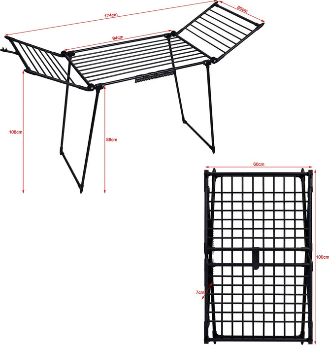 AMALFI foldable laundry drying rack, black