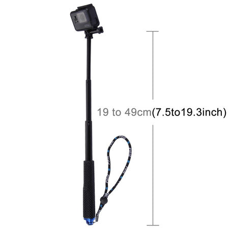 Selfie Stick Puluz for sports cameras (DJI, GoPro, Insta360)(black)
