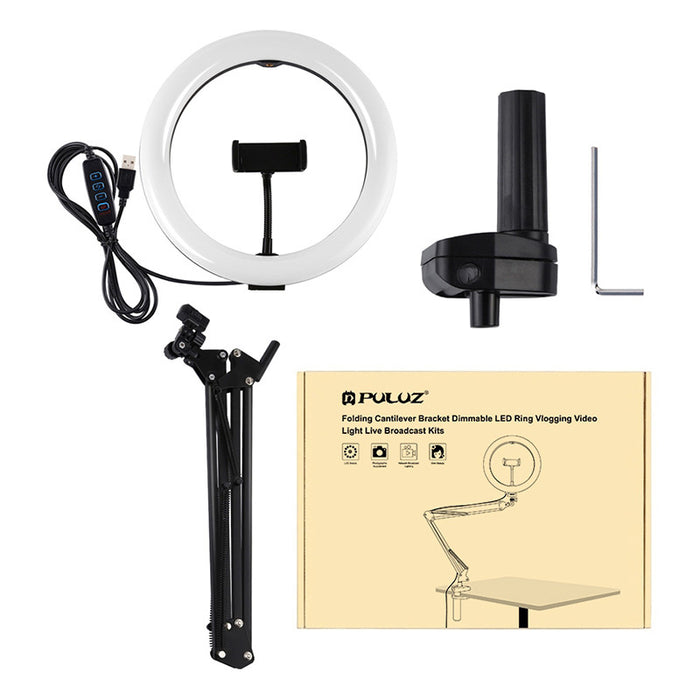 Desktop arm stand Puluz with 26cm LED Vlogging Ring PKT3090B