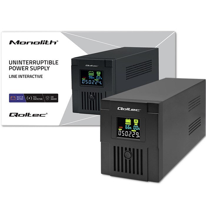 Uninterruptible Power Supply System Interactive UPS Qoltec 53770 900 W