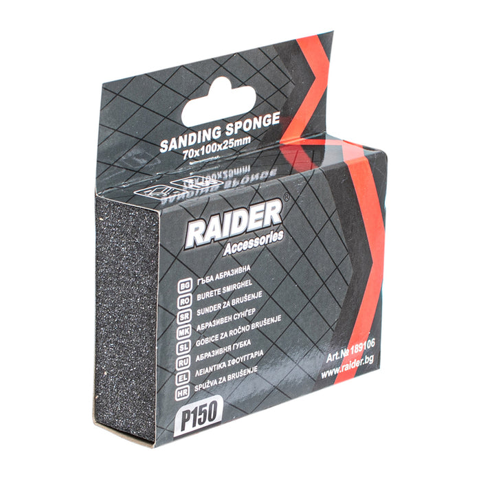 ABRASIVE SPONGE 100X70X25MM P150 RAIDER