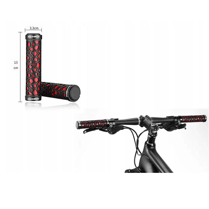 Rockbros 2017-14ARD bicycle grips - black and red