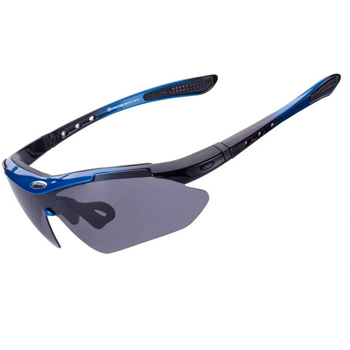 Rockbros 10007 polarizing cycling glasses - black and blue