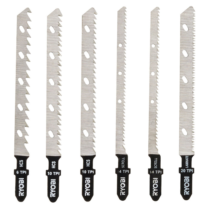 6 PCS RYOBI RAK6JSBW JIG SAW BLADES SET