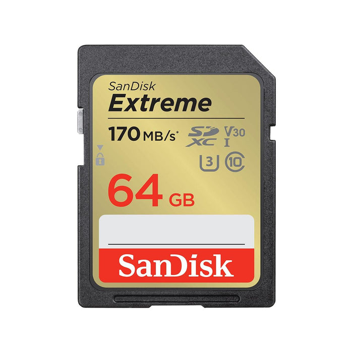 Memory card SANDISK EXTREME SDXC 64GB 170/80 MB/s UHS-I U3 (SDSDXV2-064G-GNCIN)