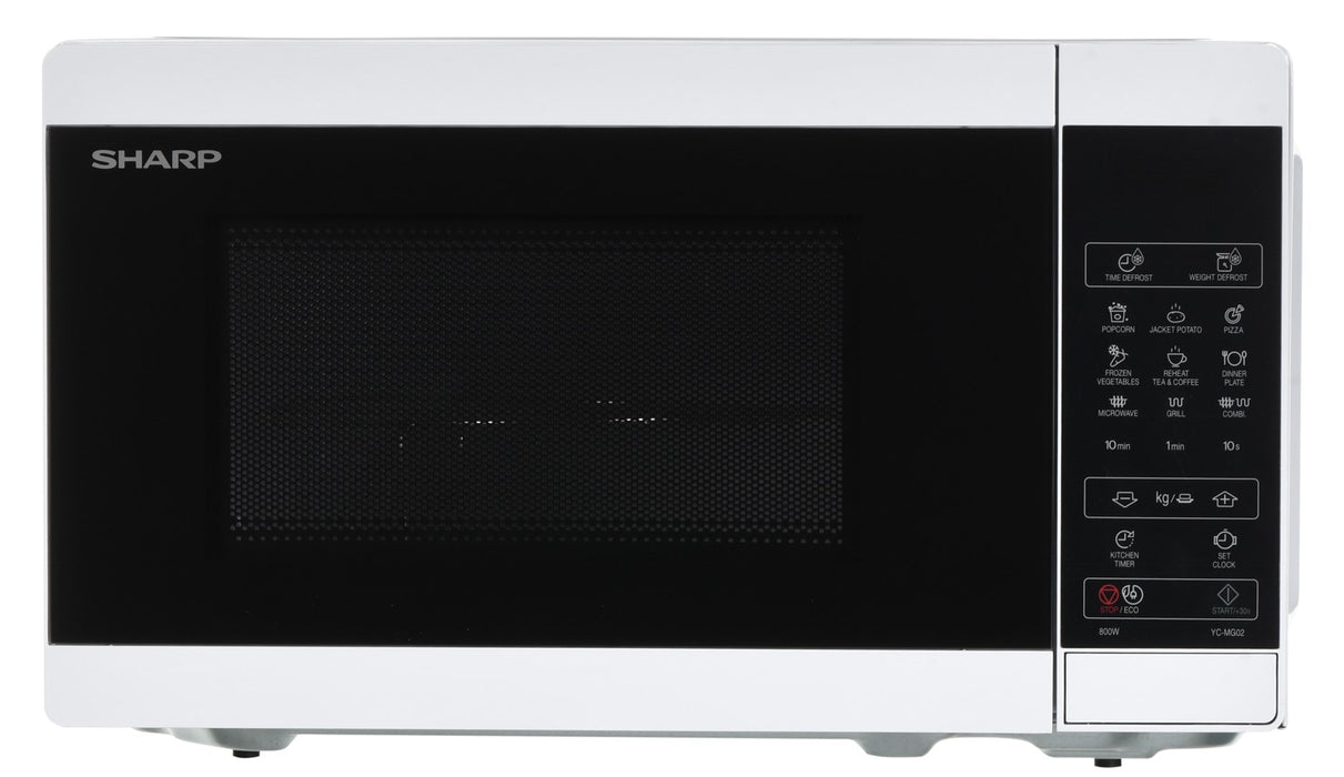 Sharp YC-MG02E-W microwave Countertop 20 L 800 W Blue, White