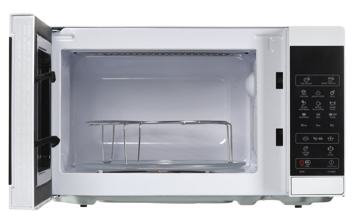 Sharp YC-MG02E-W microwave Countertop 20 L 800 W Blue, White