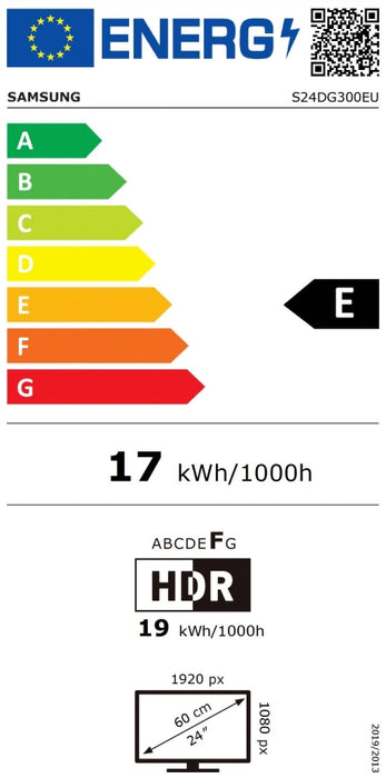 Samsung 24DG300 24" Odyssey G3, VA, 165 Hz, 1 ms, 1920x1080, DP, HDMI, Black