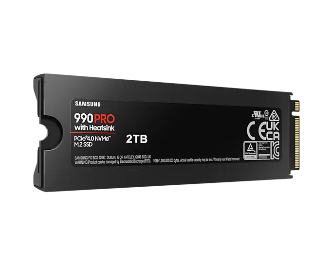 Samsung SSD 990 PRO 2TB Heatsink PCIe 4.0 NVMe 2.0 M.2 V-NAND 3-bit MLC, 256-bit Encryption, Read 7450 MB/s Write 6900 MB/s