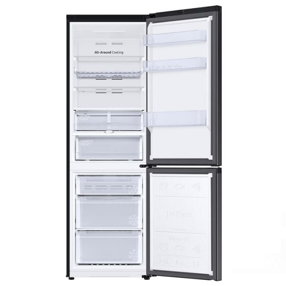 Refrigerator with freezer SAMSUNG RB34C675EBN/EF, 344 l, SmartThings, All Around Cooling, 185.3 cm
