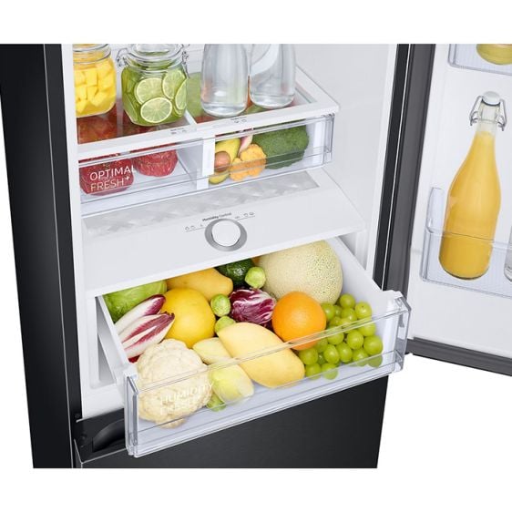 Refrigerator with freezer SAMSUNG RB34C675EBN/EF, 344 l, SmartThings, All Around Cooling, 185.3 cm