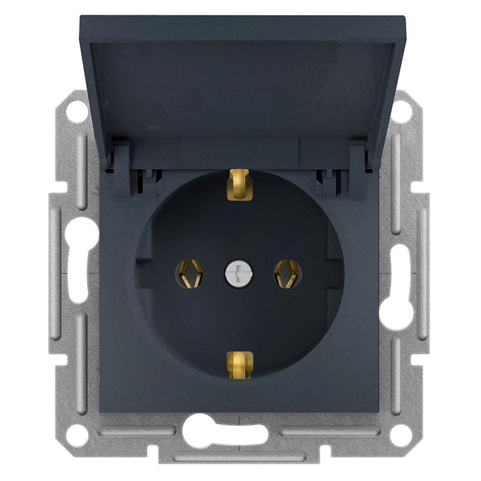 CONTACT SINGLE WITH COVER ANTHRACITE SCHNEIDER ASFORA