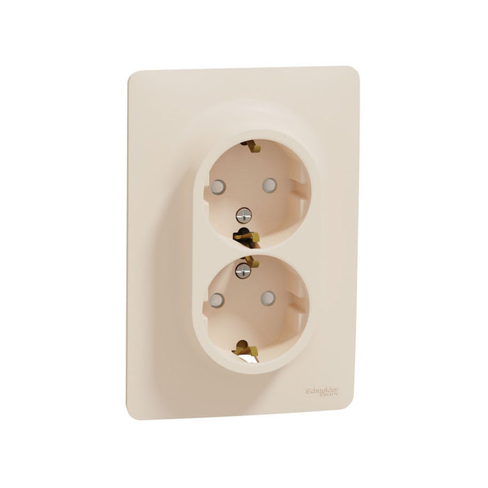 CONTACT DOUBLE SHUKO 16A IVORY SCHNEIDER UNICA (NU206744)