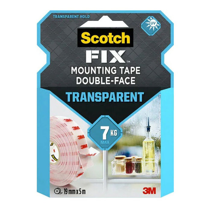 MOUNTING TAPE, CLEAR 19 MM X 5.0 M, (2KG/30CM) SCOTCH