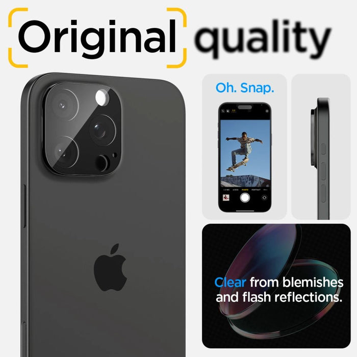 Spigen Optik.tR Camera Protector for iPhone 14 Pro / Pro Max / 15 Pro / Pro Max / 16 Pro / Pro Max - Black 2 pcs.