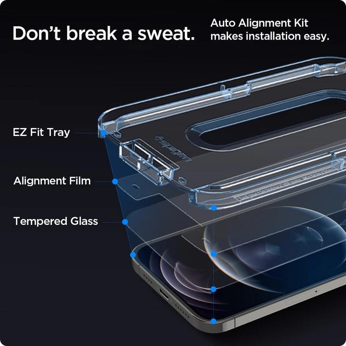 Spigen Glas.tR EZ Fit Tempered Glass for iPhone 12 / iPhone 12 Pro - 2 pcs.
