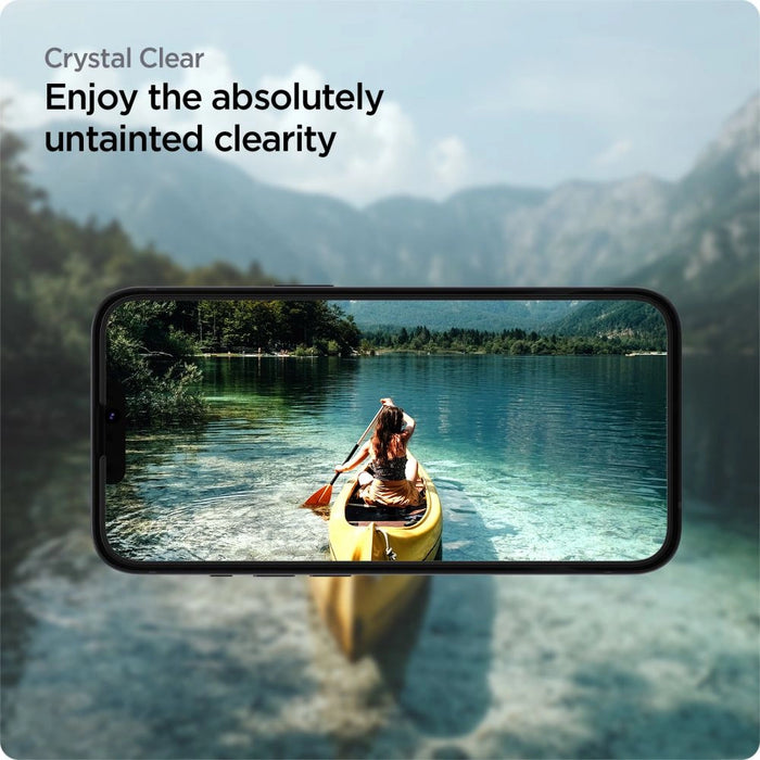 Spigen ALM Glass FC Tempered Glass for iPhone 13 / 13 Pro / 14 / 16e - Black 2 pcs.