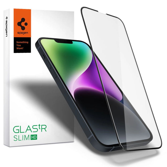 Spigen Glass FC Tempered Glass for iPhone 13 / 13 Pro / 14 / 16e - Black