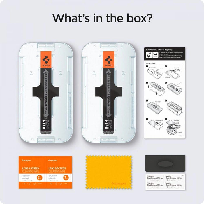 Spigen Glas.tR EZ Fit Privacy Tempered Glass for iPhone 13 / 13 Pro / 14 / 16e - 2 pcs.