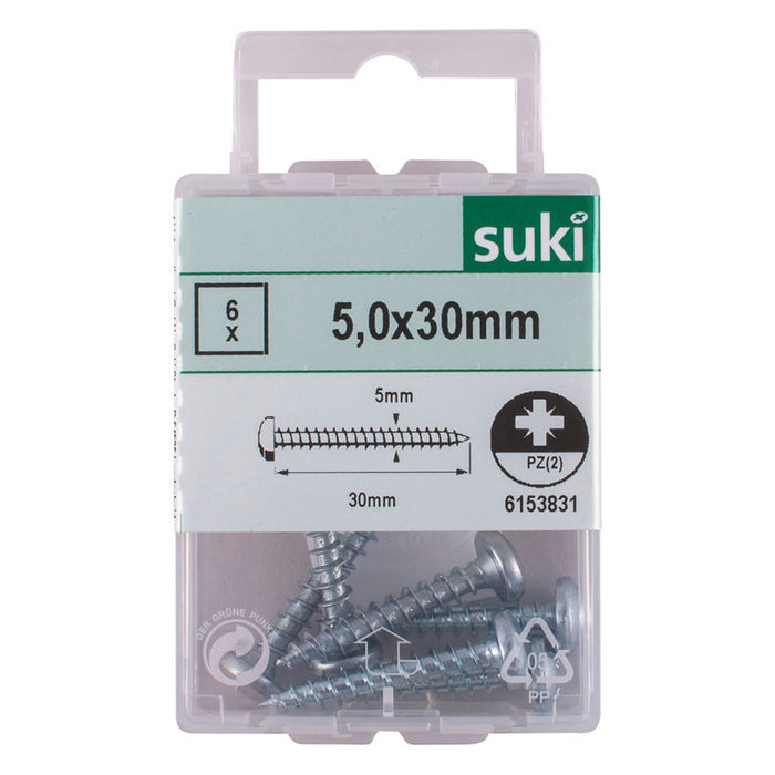 SCREW FOR WOOD 5X30 MM SUKI 6 PCS