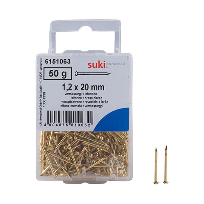 UPHOLSTERY NAIL 1.2X20 MM BRASS SUKI