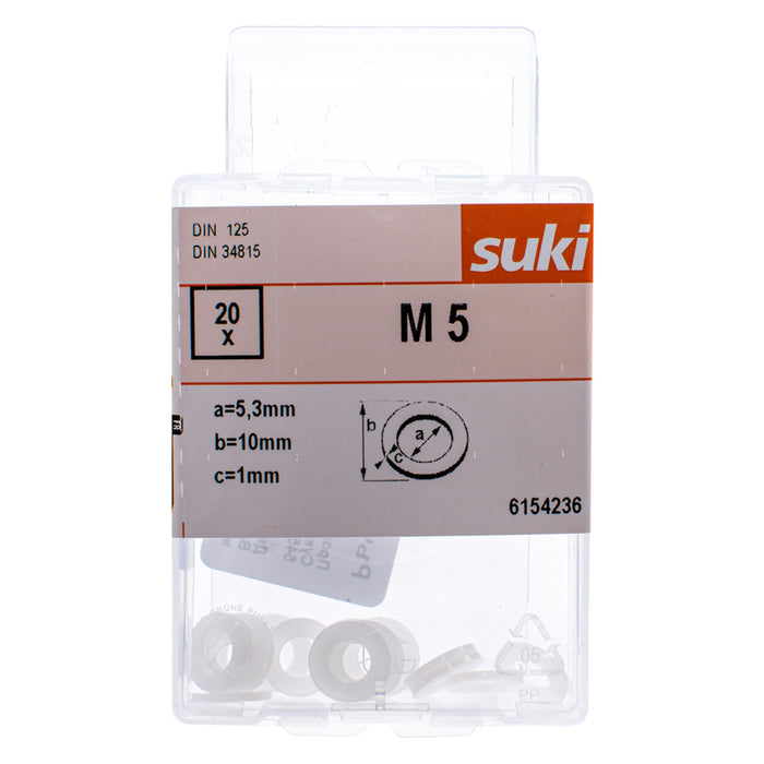 WASHER M5 5.3X10X1.0MM DIN125 SUKI