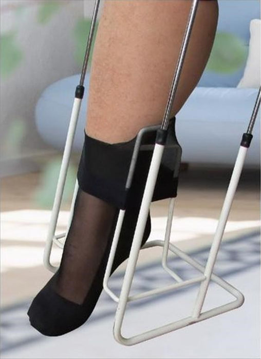 Instrument for putting on compression stockings and tights