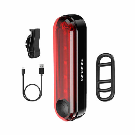 Superfire BTL01 rear bike light, USB, 230mAh