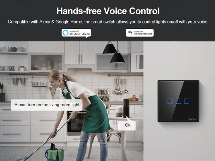 Smart Switch WiFi + RF 433 Sonoff T3 EU TX (1-channel)