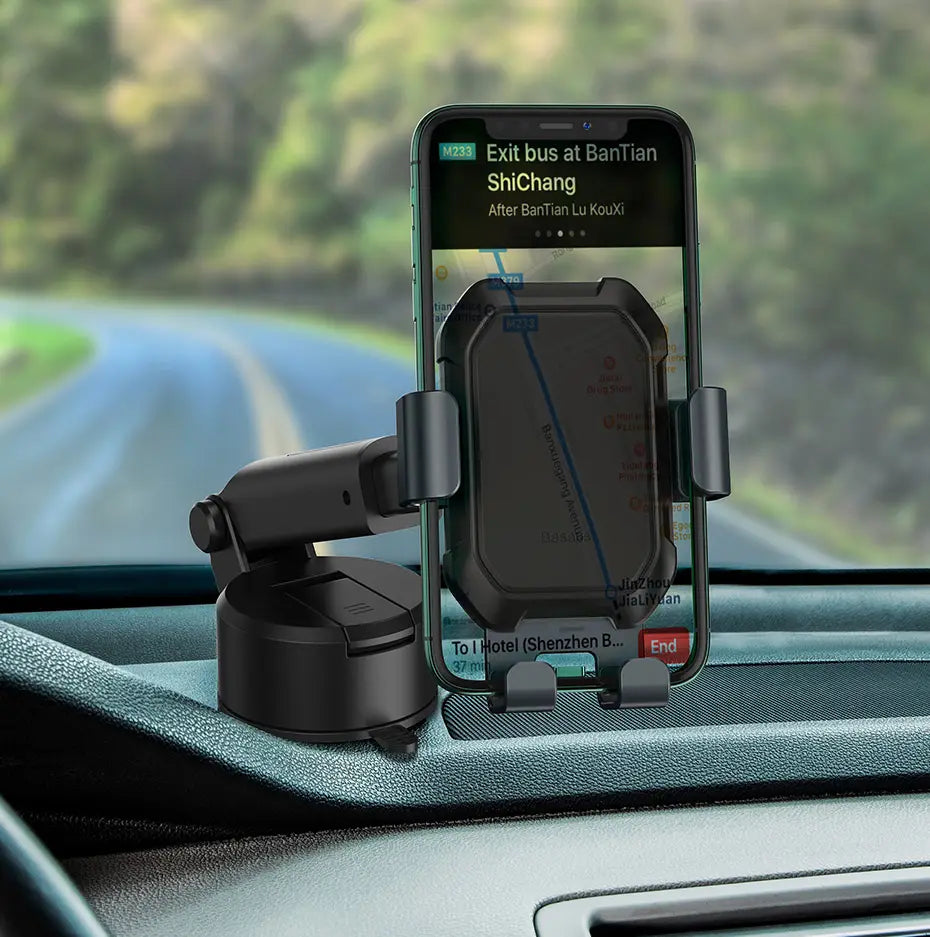 Gravity car mount for Baseus Tank phone with suction cup (black)