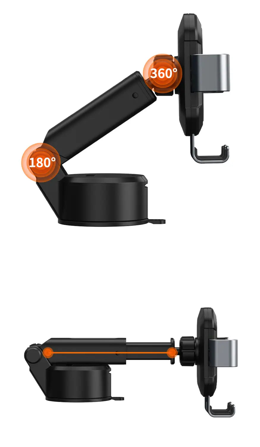 Gravity car mount for Baseus Tank phone with suction cup (black)