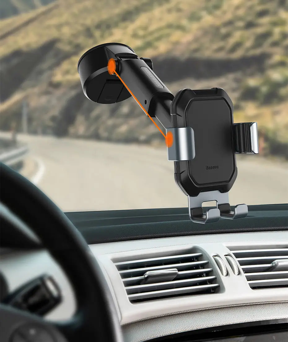 Gravity car mount for Baseus Tank phone with suction cup (black)