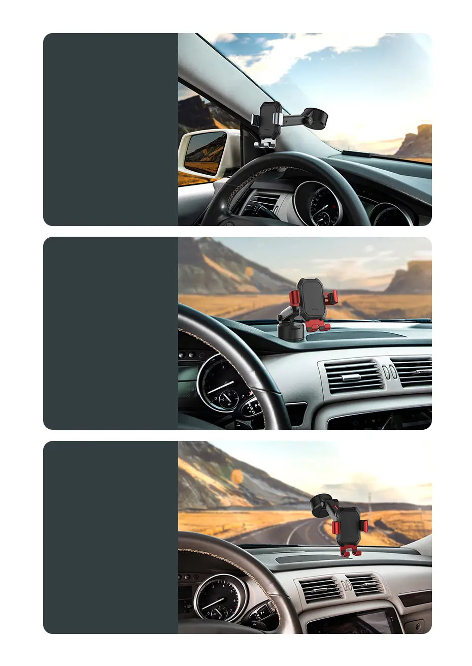 Gravity car mount for Baseus Tank phone with suction cup (black)