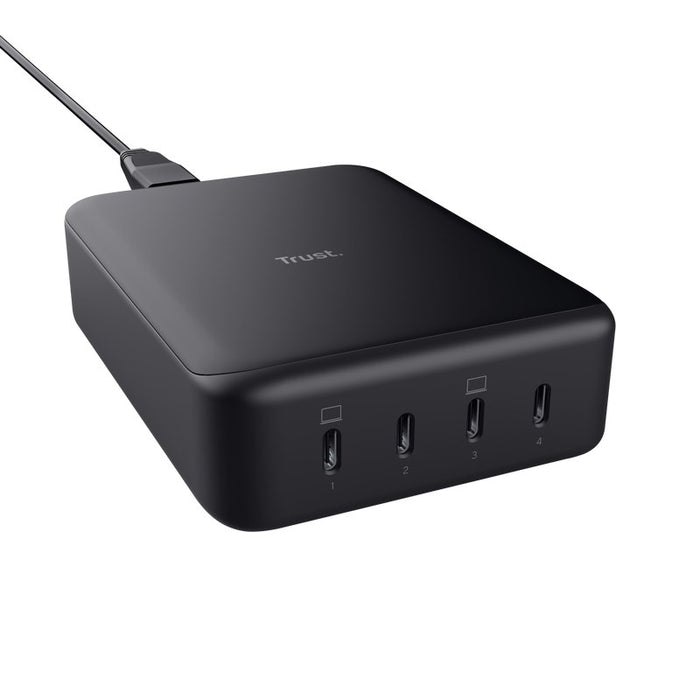 Trust Maxo - 240W GaN 4-port USB-C desk charger, black