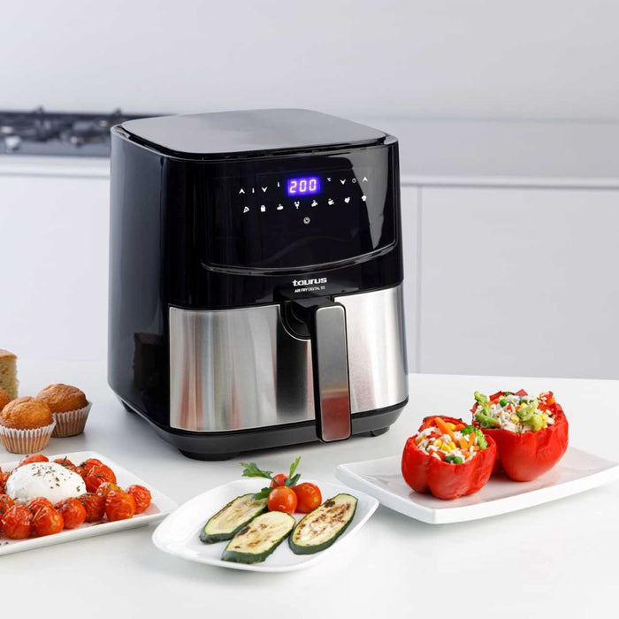 Taurus AF1450XD Single 5 L Stand-alone 1450 W Hot air fryer Black, Stainless steel
